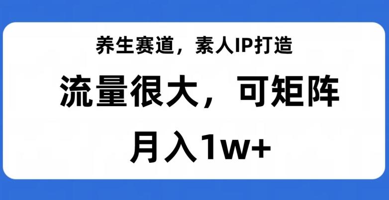 养生赛道，素人IP打造，流量很大，可矩阵，月入1w+【揭秘】-腾渊网创