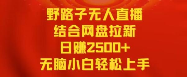 野路子无人直播结合网盘拉新，日赚2500+，小白无脑轻松上手【揭秘】-腾渊论坛