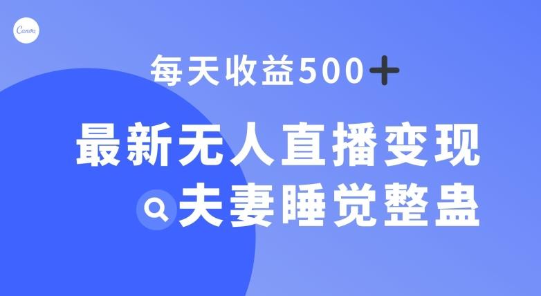 最新无人直播变现，夫妻睡觉整蛊，每天躺赚500+【揭秘】-腾渊网创