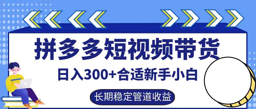 拼多多短视频带货日入300+，实操账户展示看就能学会-腾渊网创
