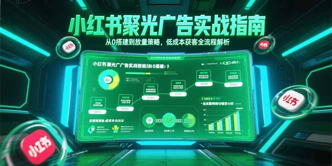 小红书聚光广告实战指南，从0搭建到放量策略，低成本获客全流程解析-腾渊网创