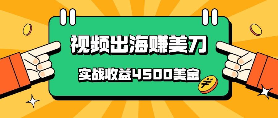 国内爆款视频出海赚美刀，实战收益4500美金，批量无脑搬运，无需经验直接上手-腾渊网创