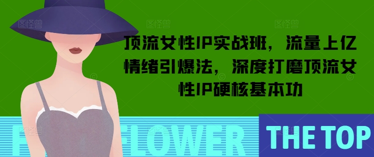 顶流女性IP实战班，流量上亿情绪引爆法，深度打磨顶流女性IP硬核基本功-腾渊网创