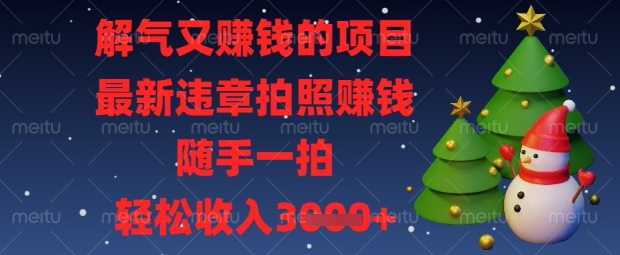 解气又挣钱的项目，最新违章拍照挣钱，随手一拍，轻松收入数张【揭秘】-腾渊论坛