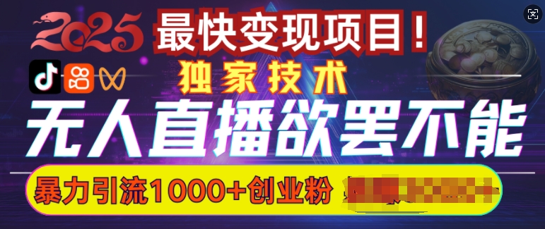 欲罢不能的无人直播引流，超暴力日引流1000+高质量精准创业粉-腾渊网创