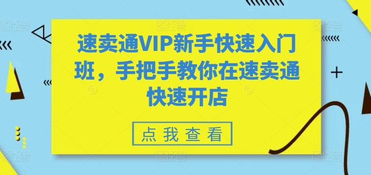 速卖通VIP新手快速入门班，手把手教你在速卖通快速开店-腾渊网创