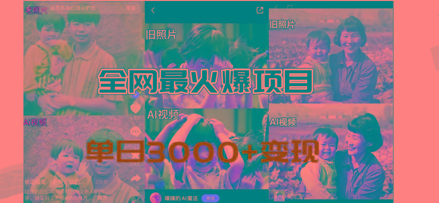 全网爆火的AI让老照片动起来教程，蹭热点日赚3000+，内含免费工具一键...-腾渊论坛