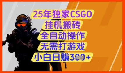 25年独家CSGO挂G搬砖，全自动操作，无需打游戏，小白日入3张+【揭秘】-腾渊网创