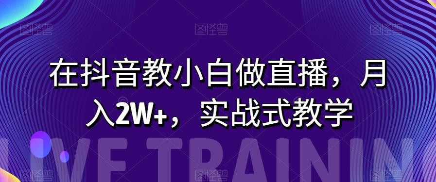 在抖音教小白做直播，月入2W+，实战式教学【揭秘】-腾渊网创