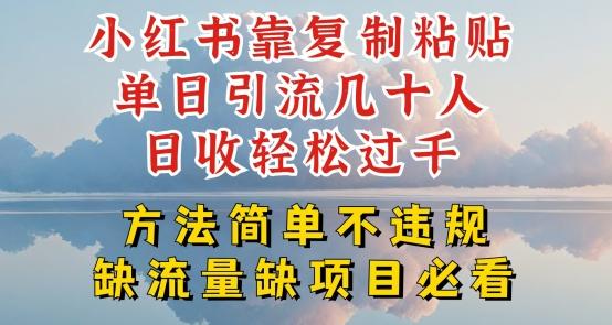 小红书靠复制粘贴单日引流几十人目收轻松过千，方法简单不违规【揭秘】-腾渊网创