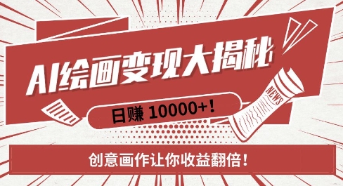 AI梦境绘画致富秘籍，复制粘贴，新手也能快速掌握，创意画作让你收益翻倍-腾渊网创