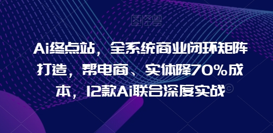 Ai终点站，全系统商业闭环矩阵打造，帮电商、实体降70%成本，12款Ai联合深度实战【0906更新】-腾渊网创