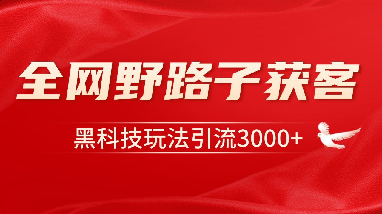 电商引流获客野路子全平台暴力截流获客日引500+-腾渊网创