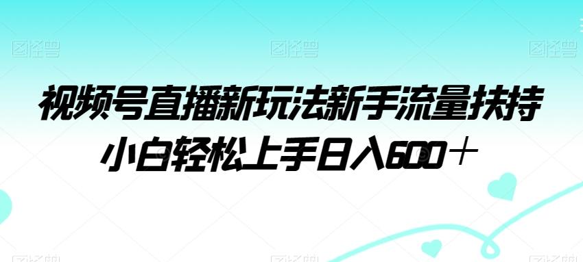 视频号直播新玩法新手流量扶持小白轻松上手日入600＋【揭秘】-腾渊论坛