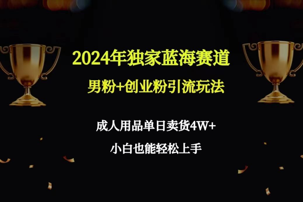 2024年独家蓝海赛道男粉+创业粉引流玩法，成人用品单日卖货4W+保姆教程-腾渊网创
