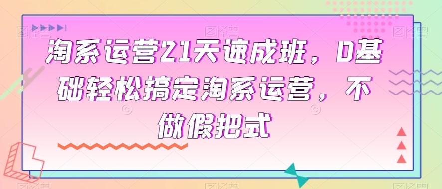 淘系运营21天速成班，0基础轻松搞定淘系运营，不做假把式-腾渊论坛