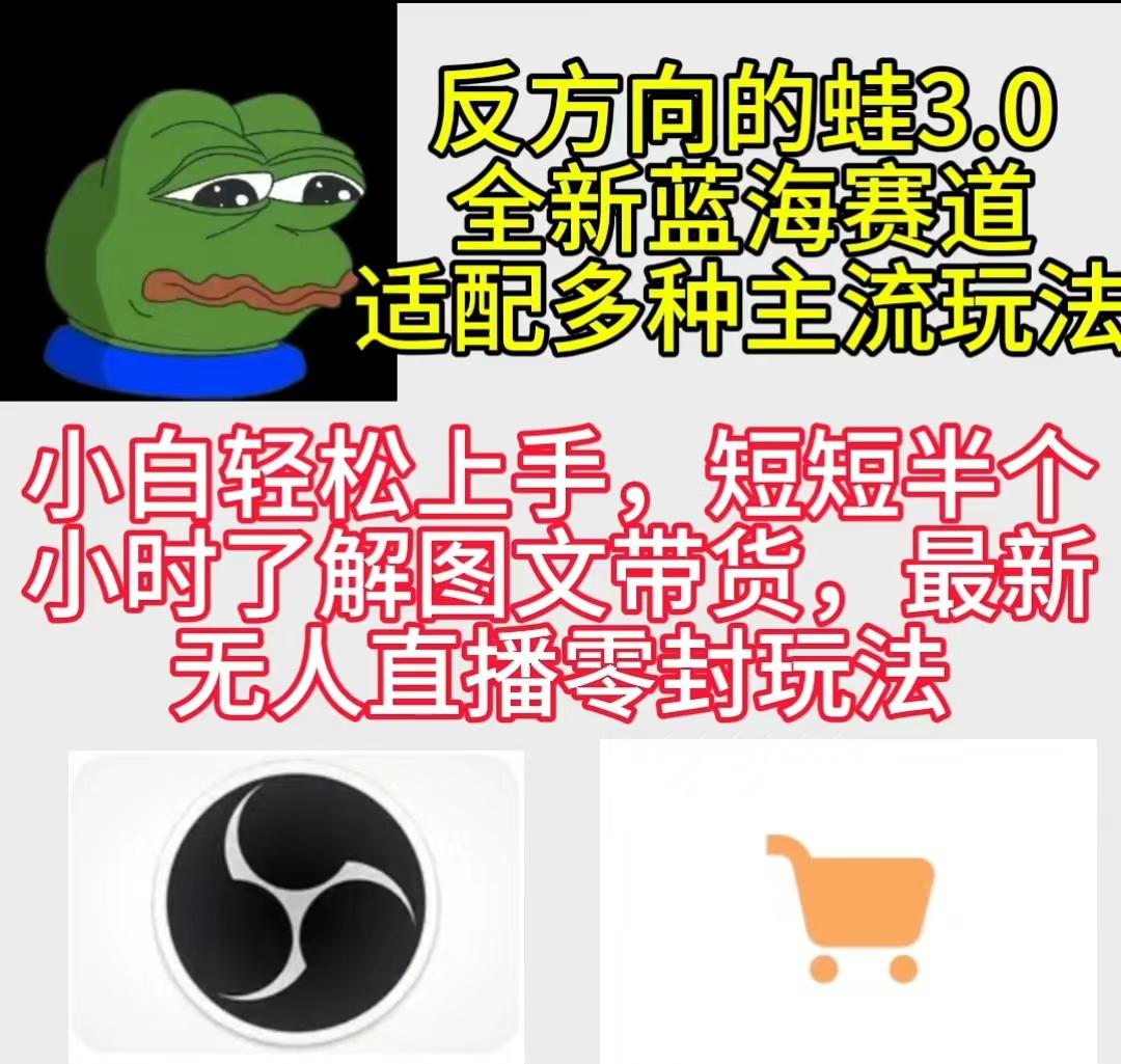 (9485期)反方向的蛙3.0，图文最新玩法，变现多元化，新蓝海项目，小白轻松上手-腾渊网创