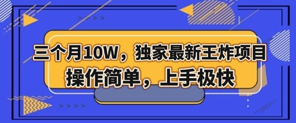 三个月10W，独家最新王炸项目！操作简单，上手极快【揭秘】-腾渊论坛