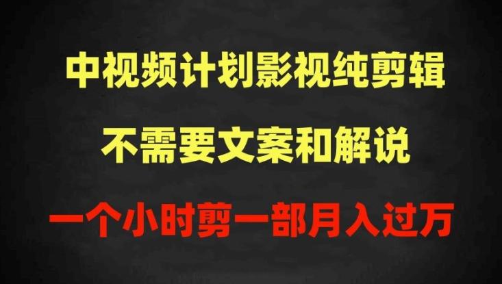 中视频计划影视纯剪辑，不需要文案和解说，一个小时剪一部，100%过原创月入过万【揭秘】-腾渊论坛