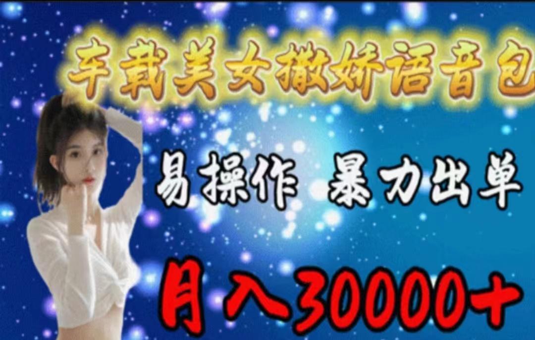 车载美女撒娇语音包，执行就出单，月入3000＋，小白看完课程就能马上实操-腾渊论坛