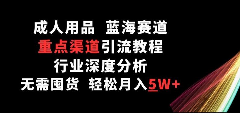 成人用品，蓝海赛道，重点渠道引流教程，行业深度分析，无需囤货，轻松月入5W+【揭秘】-腾渊论坛