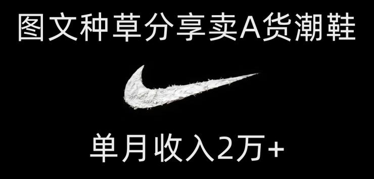 靠图文种草分享卖A货潮鞋，每天一小时，单月收入2万+【揭秘】-腾渊论坛