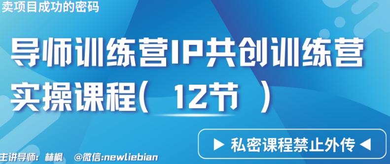 导师训练营3.0IP共创训练营私密实操课程(12节)-卖项目的密码成功秘诀【揭秘】-腾渊网创