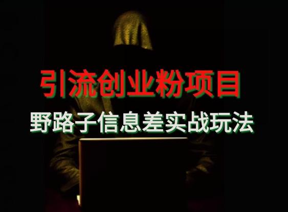 【引流创业粉】野路子信息差玩法实战教学-腾渊论坛