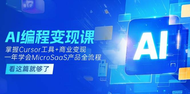 （15063期）AI编程变现课：掌握Cursor工具+商业变现，一年学会MicroSaaS产品全流程-腾渊网创
