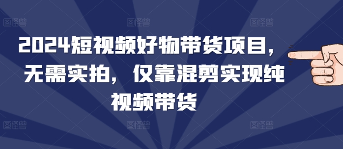 2024短视频好物带货项目，无需实拍，仅靠混剪实现纯视频带货-腾渊论坛