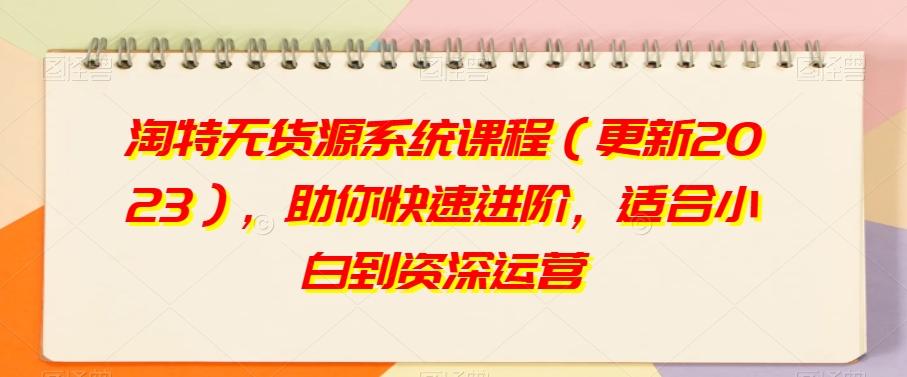 淘特无货源系统课程（更新2023），助你快速进阶，适合小白到资深运营-腾渊网创