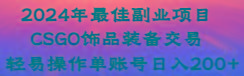 2024年最佳副业项目 CSGO饰品装备交易 轻易操作单账号日入200+-腾渊网创