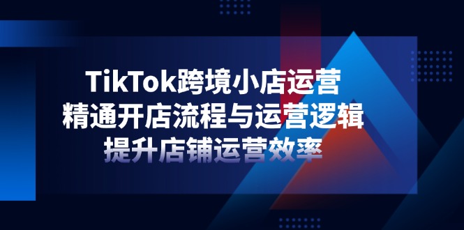 TikTok跨境小店运营，精通开店流程与运营逻辑，提升店铺运营效率-腾渊网创