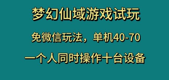 梦幻仙域游戏试玩，免微信玩法，单机40-70，一个人同时操作十台设备【揭秘】-腾渊论坛