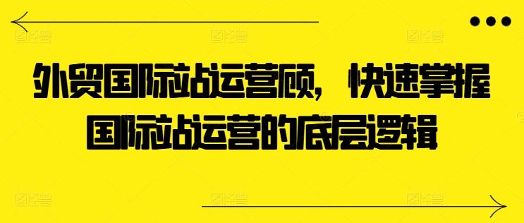 外贸国际站运营顾问，快速掌握国际站运营的底层逻辑-腾渊论坛