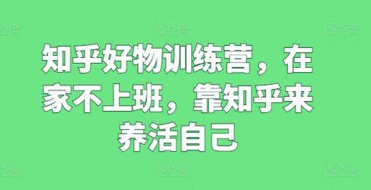知乎好物训练营，在家不上班，靠知乎来养活自己-腾渊网创