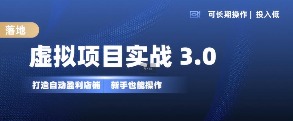 虚拟项目实战3.0，打造自动盈利店铺，可长期操作投入低，新手也能操作-腾渊网创