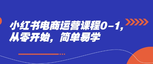 小红书电商运营课程0-1，从零开始，简单易学-腾渊网创