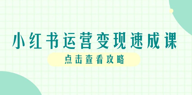 小红书运营变现速成课，账号搭建到暴力起号，个人IP全流程指南-腾渊论坛