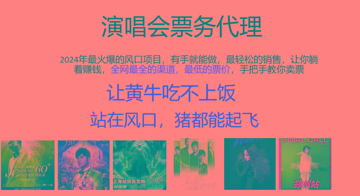 2024年最火爆风口项目，演唱会票务代理，日入2000+，一部手机就能搞定！-腾渊论坛