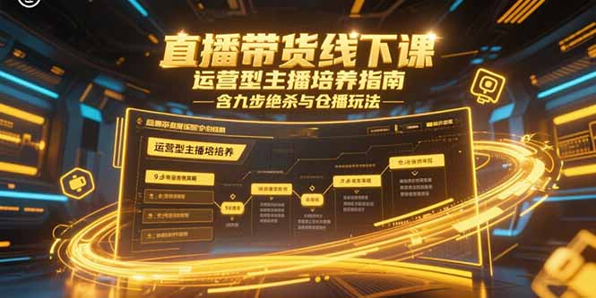 直播带货线下课，运营型主播培养指南，含九步绝杀与仓播玩法-腾渊网创