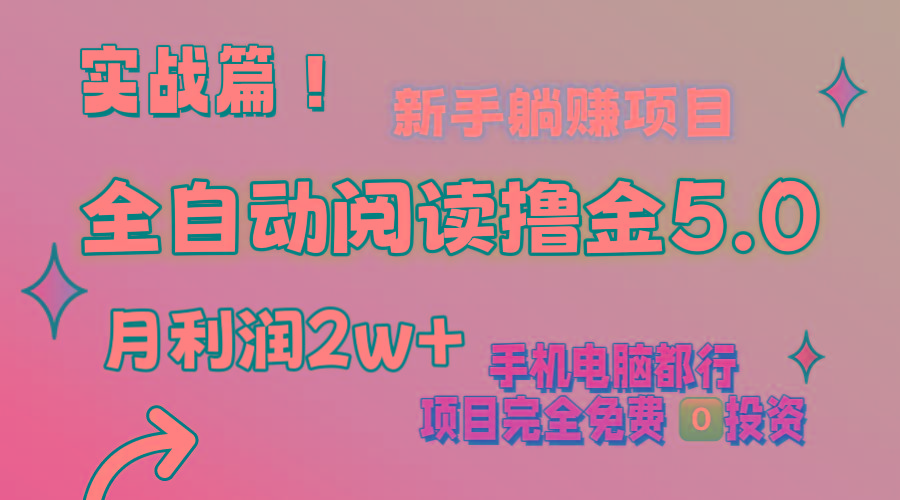 小说全自动阅读撸金5.0 操作简单 可批量操作 零门槛！小白无脑上手月入2w+-腾渊网创
