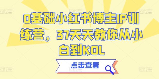 0基础小红书博主IP训练营，37天天教你从小白到KOL-腾渊网创