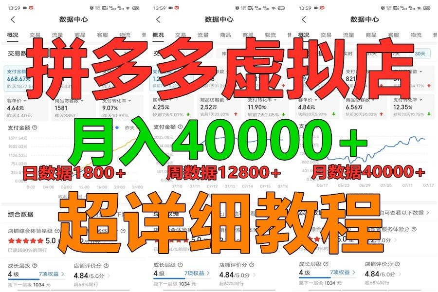 拼多多虚拟电商训练营月入40000+，全网最详细，你做你也行，暴利稳定长久-腾渊论坛