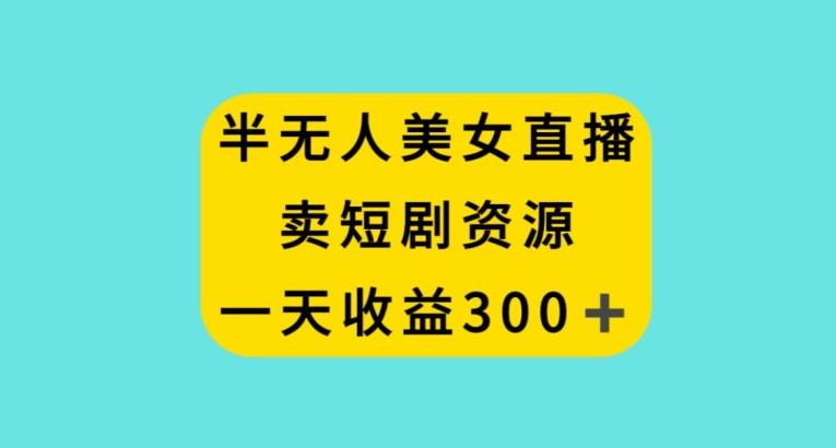半无人美女直播，卖短剧资源，一天收益300+【揭秘】-腾渊论坛