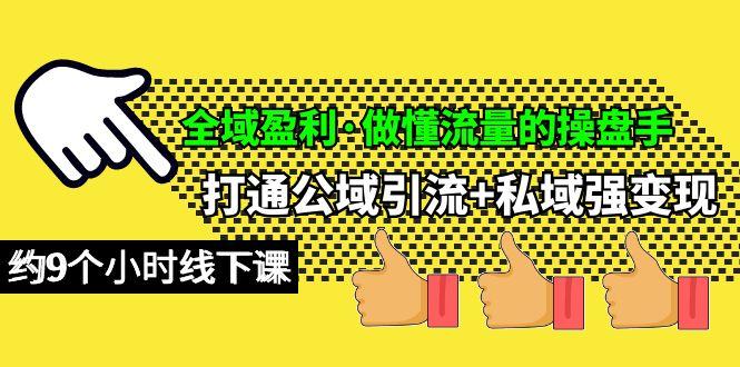 (10045期)全域盈利·做懂流量的操盘手，打通公域引流+私域强变现，约9个小时线下课-腾渊网创