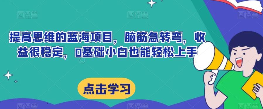 提高思维的蓝海项目，脑筋急转弯，收益很稳定，0基础小白也能轻松上手-腾渊网创