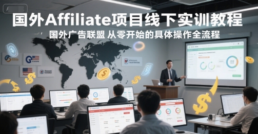 国外Affiliate项目线下实训教程，国外广告联盟从零开始的具体操作全流程-腾渊网创