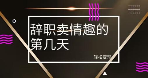 冷门赛道，辞职卖情趣的第几天，超暴力项目-腾渊论坛