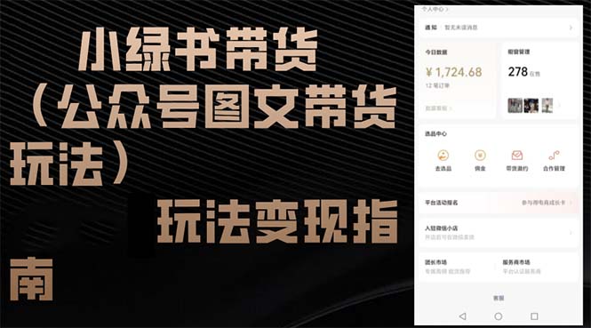 小绿书带货(公众号图文带货玩法-腾渊网创